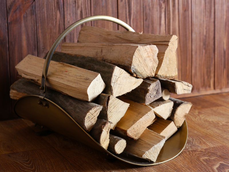 Firewood in Log Holder